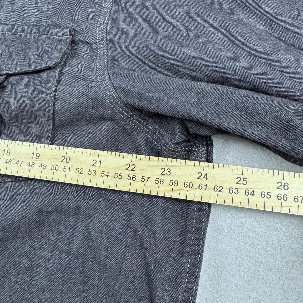The Northface Flannel Men XL Gray Long Sleeve Button Pockets Gorp Hiking Outdoor